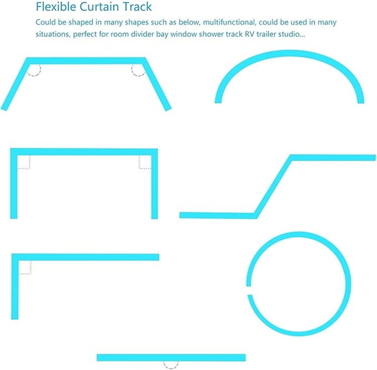 Rieles flexibles para cortinas de techo, rieles flexibles para cortinas, barras para cortinas,rieles curvos para cortinas de techo(200 cm) - ZAEWRY - 5