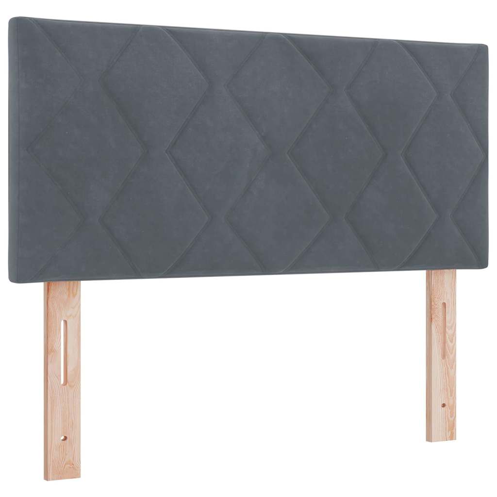 Cadre de lit avec matelas Gris foncé 90 x 200 cm tissu - 7