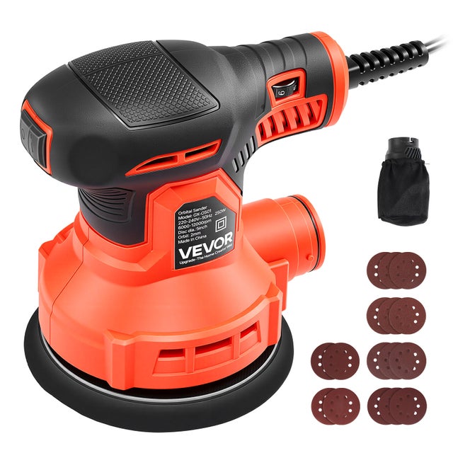 Ponceuse Excentrique VEVOR 127 mm 250 W Ponceuse Orbitale Aléatoire Filaire pour Ponçage Finition Précision du Bois