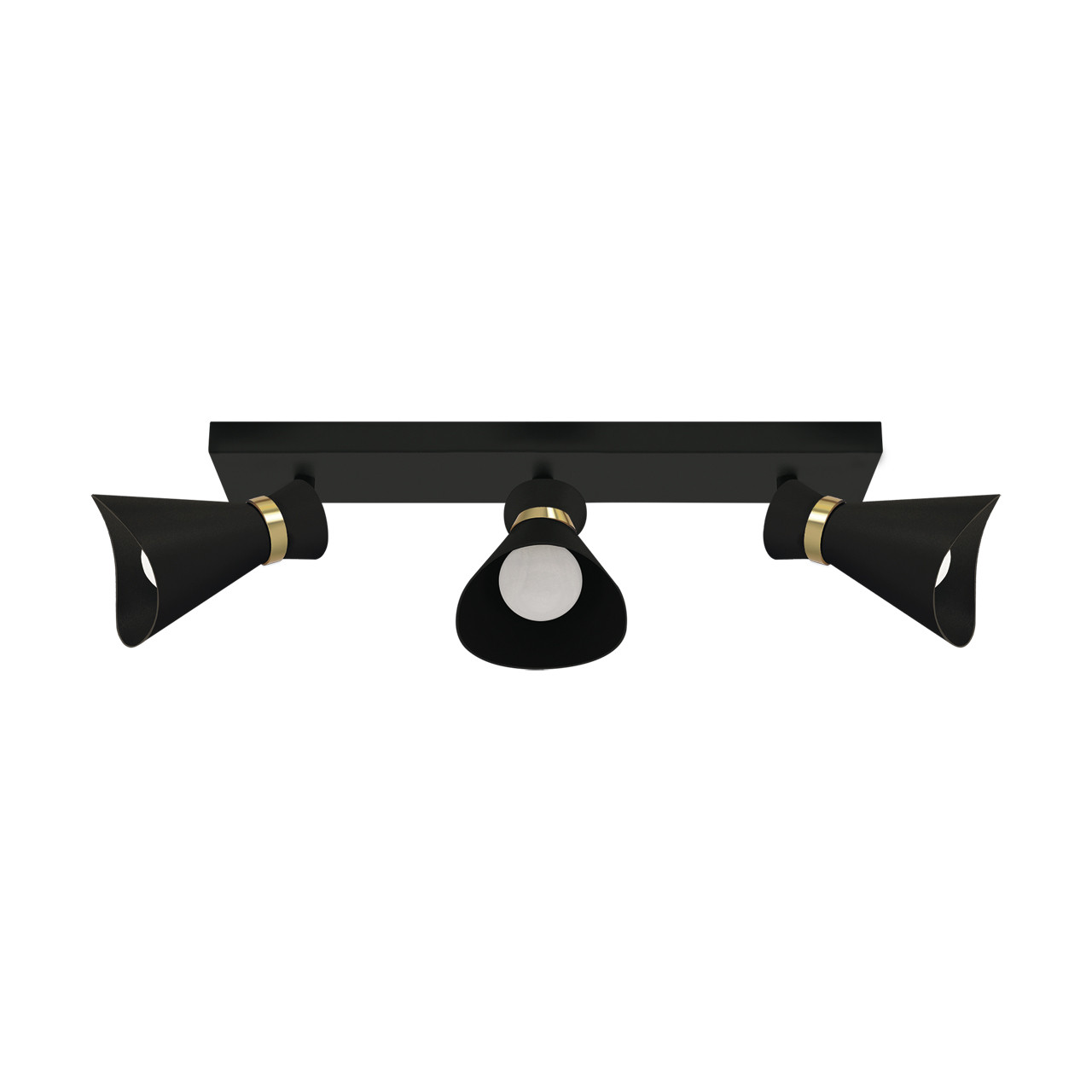 Lampa sufitowa wisząca Loreta czarno-złota 3xE14x35W reflektory wym: 19,5 x 38 x 7,8 cm aluminium Struhm