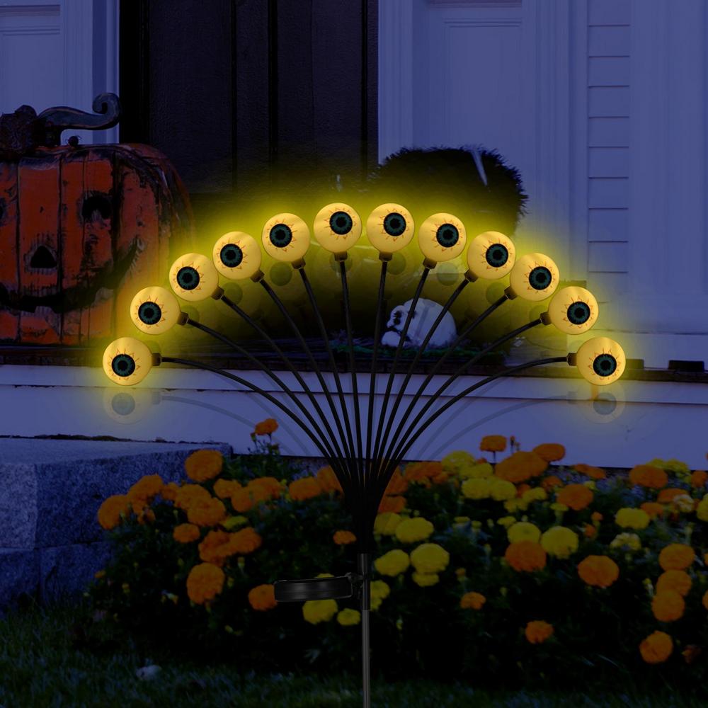 Halloween Lampe Solaire Exterieure, 2 Pièces Lumières De Citrouille