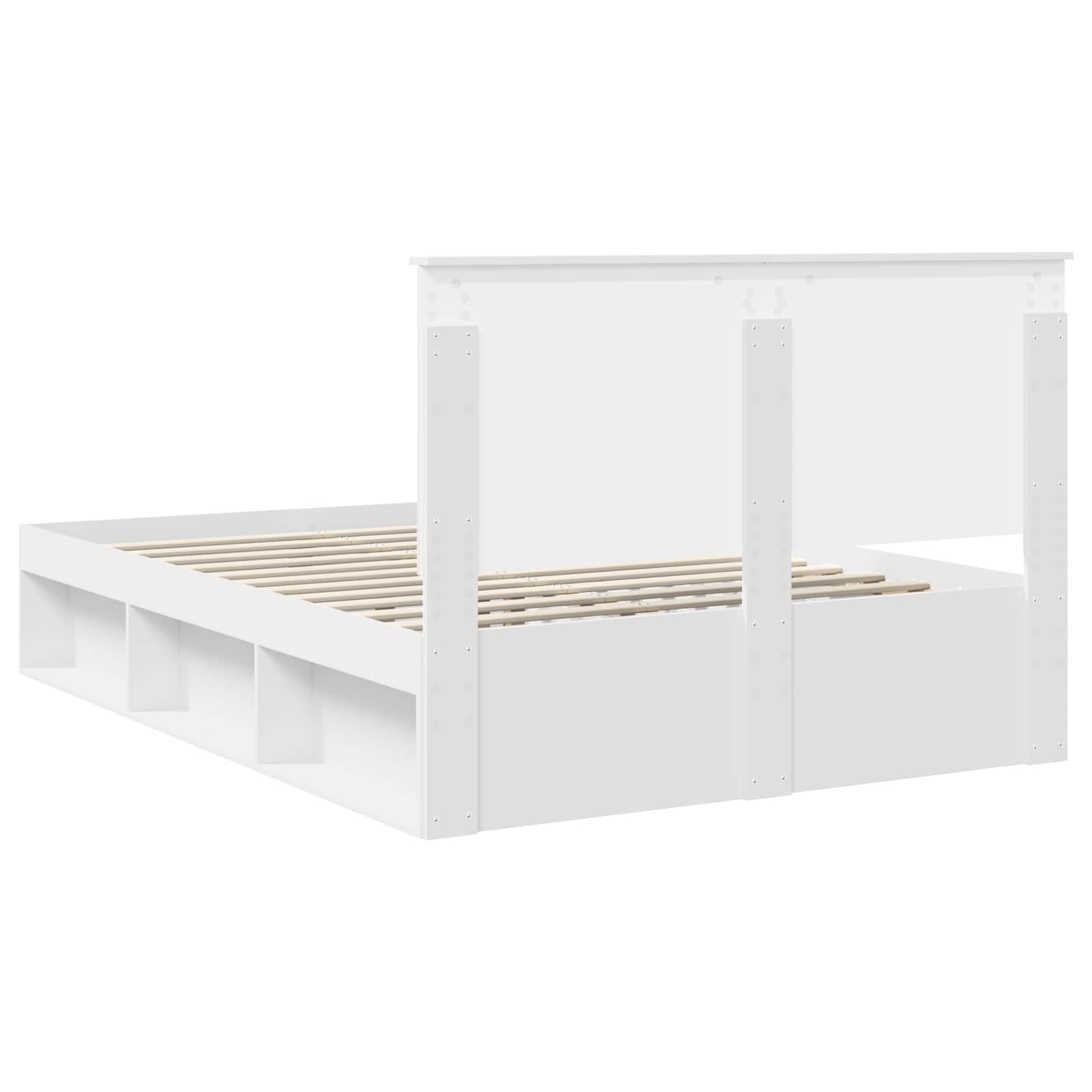 Cadre de lit blanc 140 x 200 cm bois de pin massif - 9