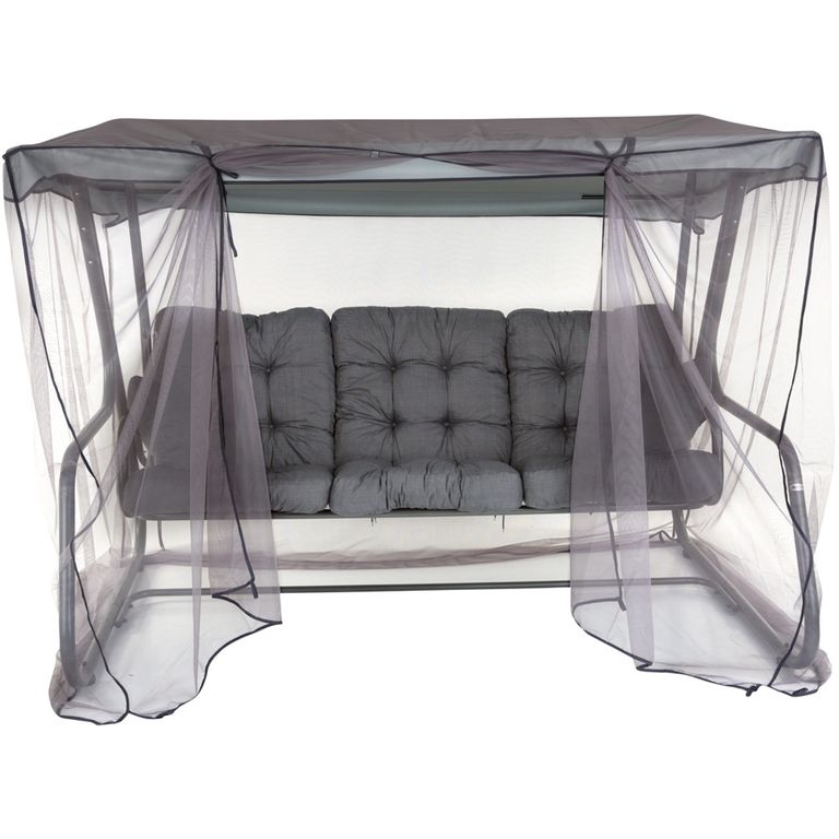 Huśtawka ogrodowa z moskitierą Celebes Plus szara kratka PATIO