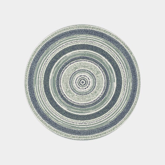 Découvrez Tapis rond d'intérieur et d'extérieur Agra Crème/Bleu en Découvrez Tapis rond d'intérieur et d'extérieur Agra Crème/Bleu en