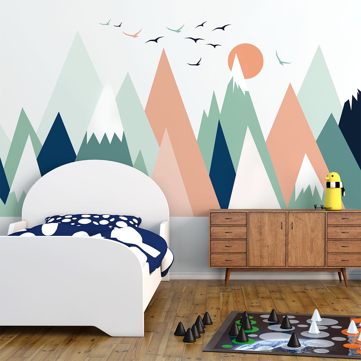 Vinilo niño escandinavo de montaña nolwka - adhesivo de pared - revestimiento sticker mural decorativo - 90x135cm - 8