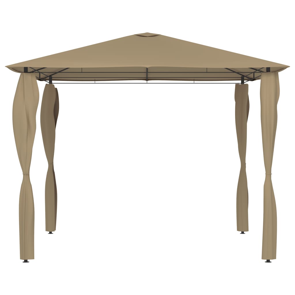 Cenador con revestimiento de postes 3x3x2,6 m Taupe 160 g/m2 - 2