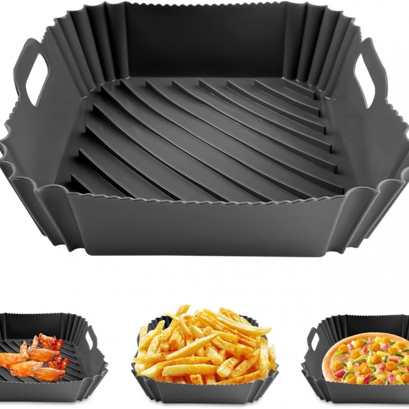 Silikonowe formy do akcesoriów wielokrotnego użytku, silikonowy kosz do frytownicy beztłuszczowej w kształcie kwadratu