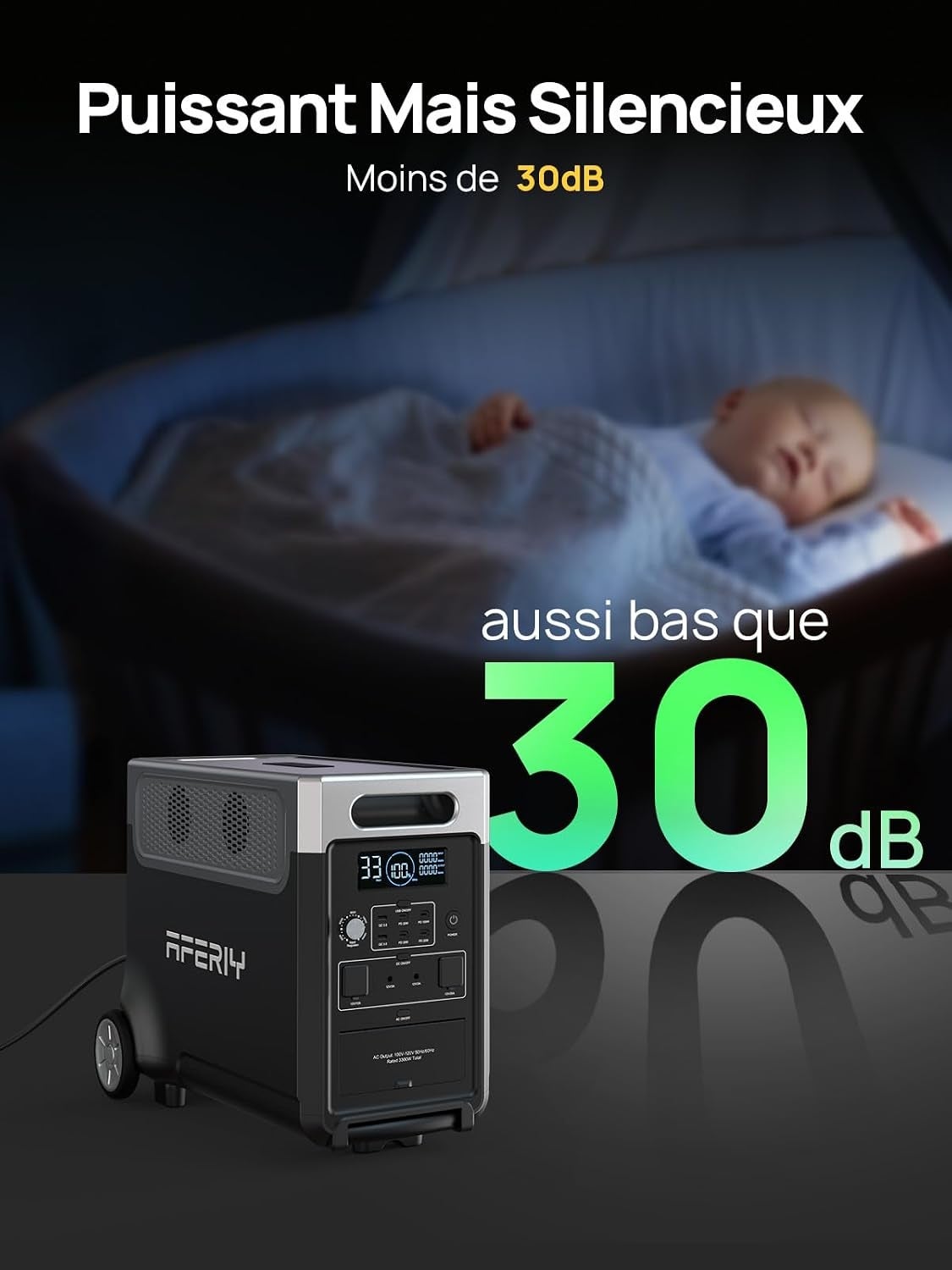 Générateur solaire portable AFERIY P310 3840 Wh, 3600 W avec panneau pliable AF-S400A1 400 W, LiFePO4 & UPS pour maison et camping-car - 4