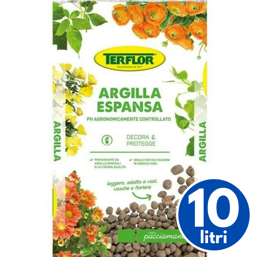 Argilla Espansa Per Piante | Pacciamante E Drenante Naturale | Per Vasi E Giardino | Confezione Da 3 Litri