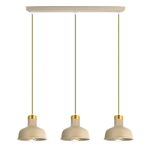 Lampa sufitowa wisząca żyrandol kaszmir ecru beżowa 766-bz3 salon stół led