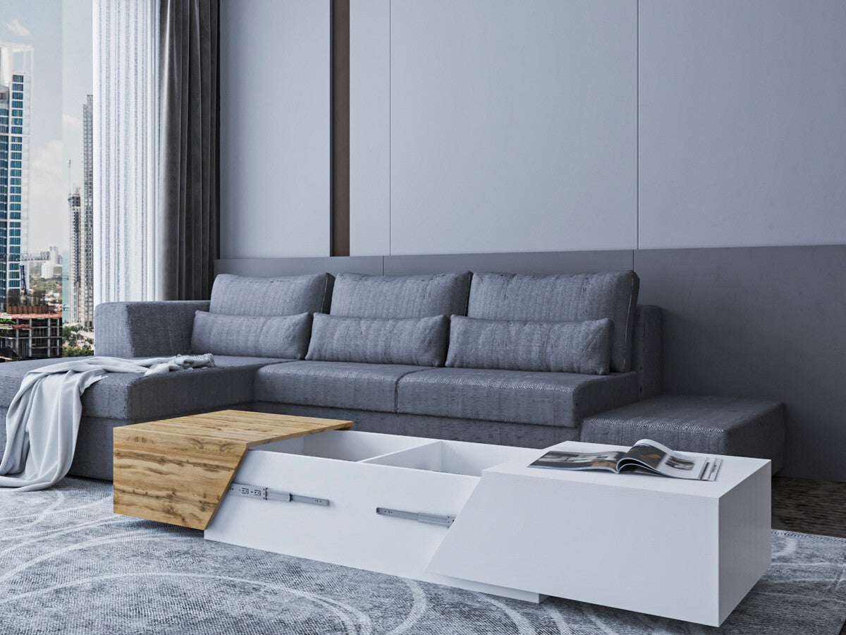 Table basse extensible avec rangement Nesezi Gris - 9