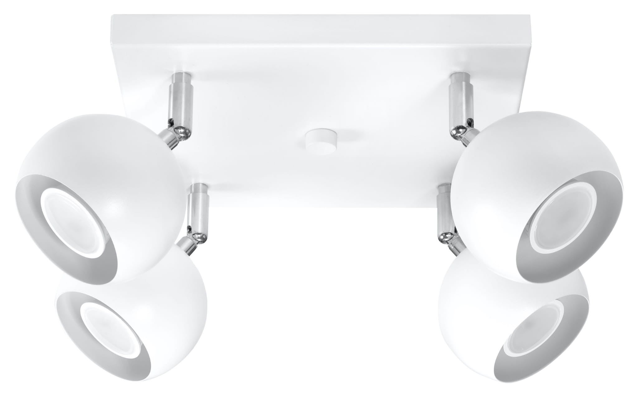 Lampa sufitowa wisząca Oculare biała chromowana 4xGU10x40W wym: 25 x 25 cm metal Sollux Lighting