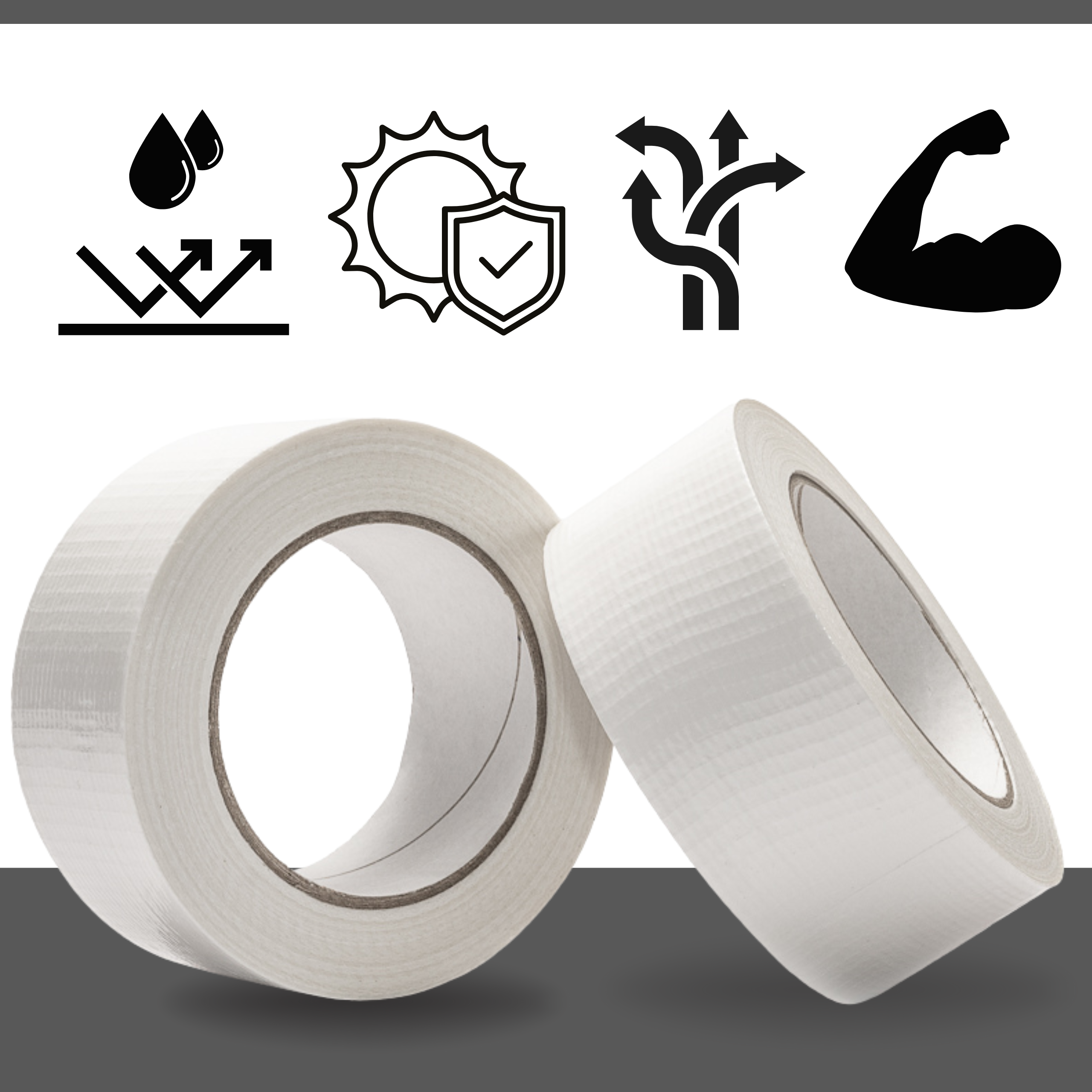 TAŚMA NAPRAWCZA BIAŁA ZBROJONA DUCT TAPE 48mm x 45m - 2
