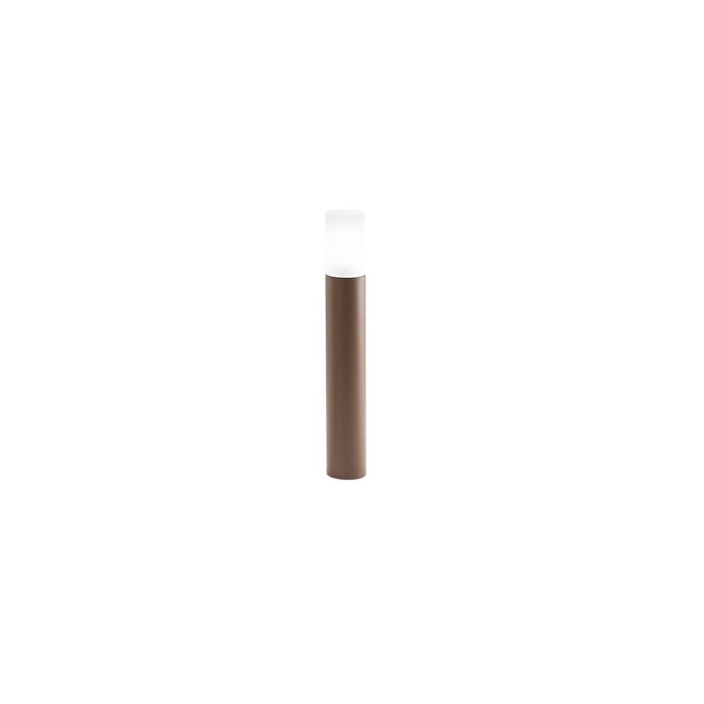 Lampo - Słupek ogrodowy z żarówką E27 IP54 H 60 cm, malowany metal, szkło satynowe, słupek zewnętrzny - Perenz - Corten