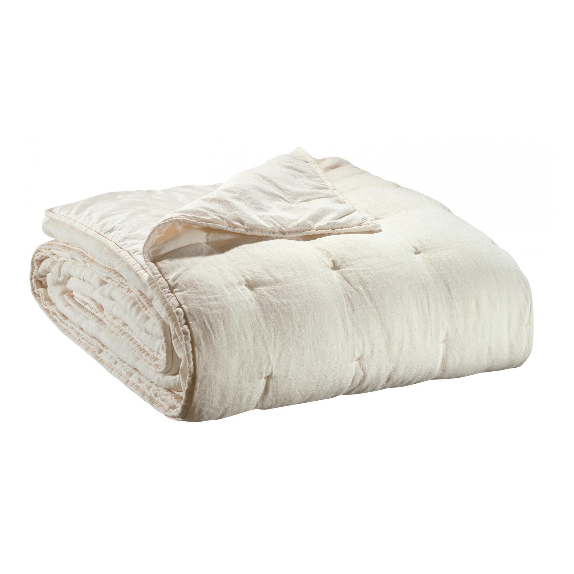 Couvre-lit et taies d'oreiller (240 x 260 cm) Kalia Blanc - Linge de Couvre-lit et taies d'oreiller (240 x 260 cm) Kalia Blanc - Linge de