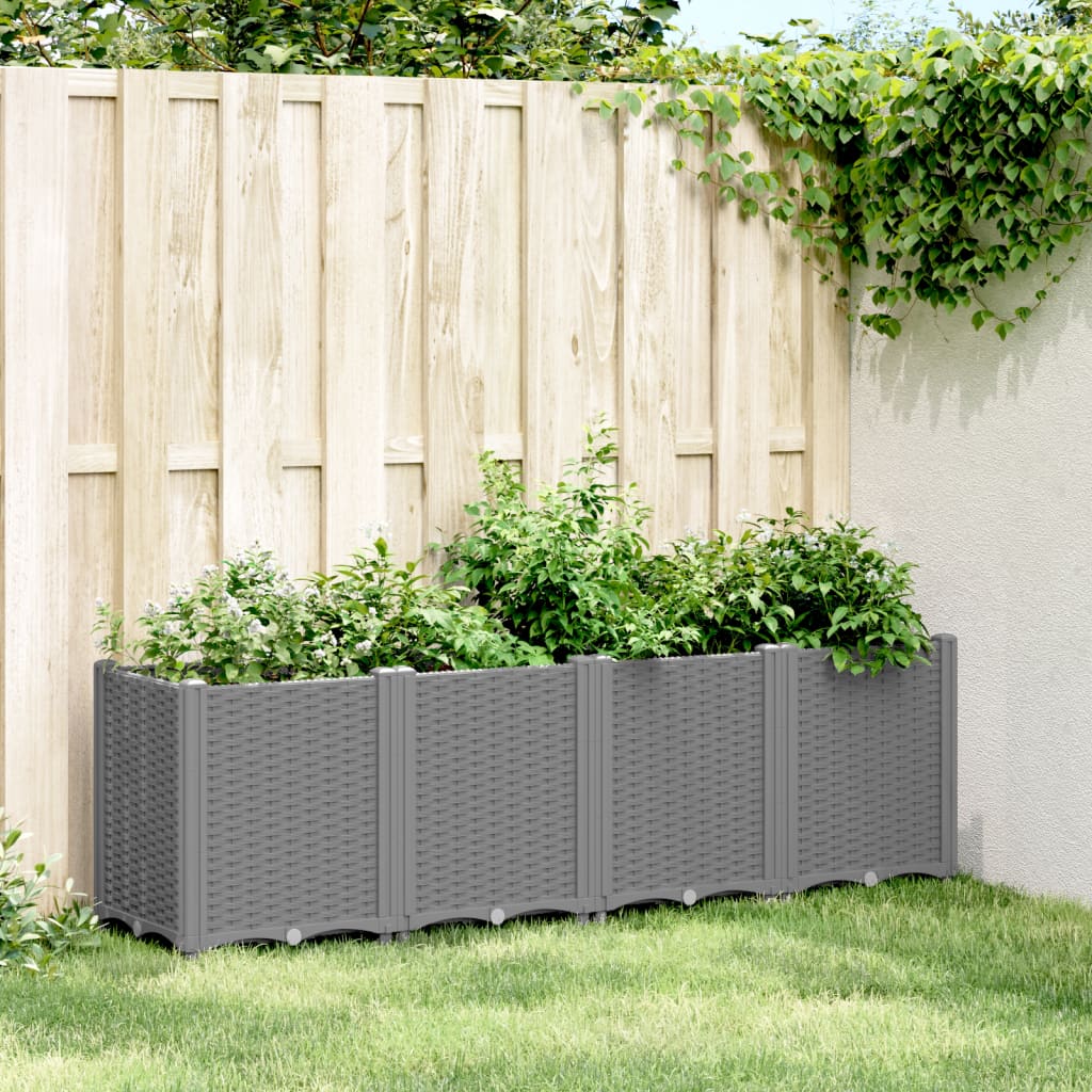 Jardinière Surélevée VidaXL 160x80x45 Cm - Acier Galvanisé Gris, Rebord De Sécurité, Facile à Assembler