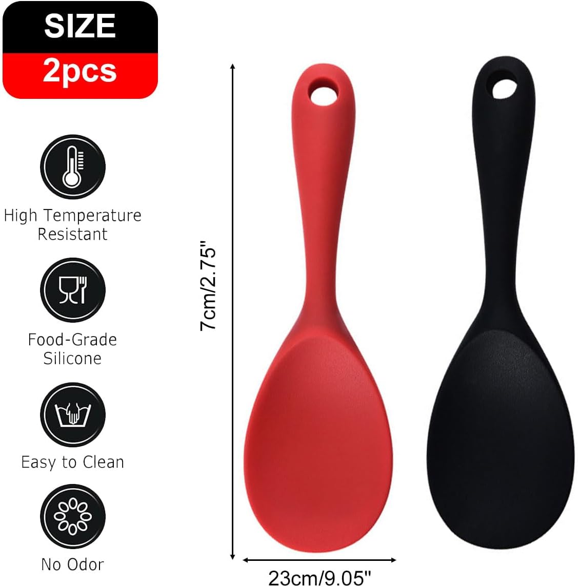 2 Pezzi Cucchiaio Da Cucina In Silicone Per Riso Nero E Rosso Cucchiaio Da Riso In Silicone Cucchiaio Da Pentola Con Rivestimento Cucchiaio Da Cucina Forniture Da Cucina 88949934