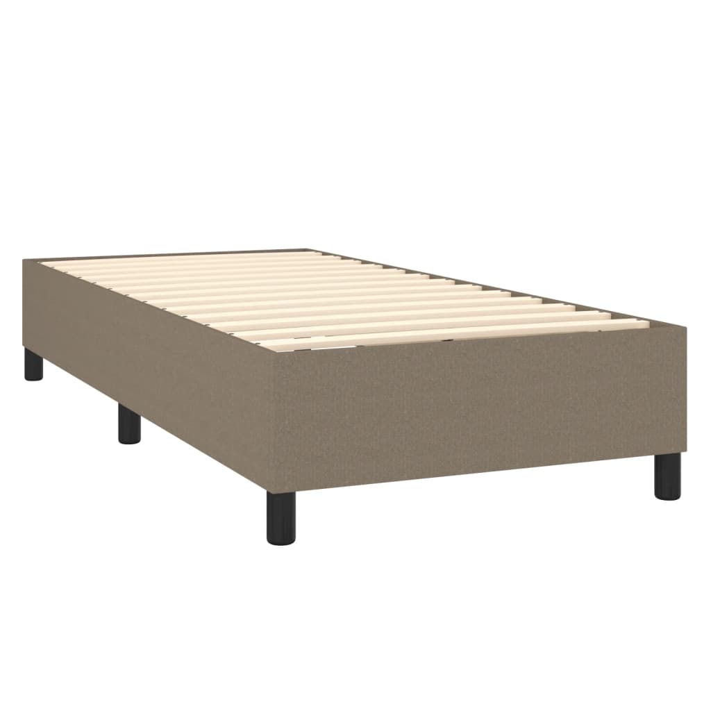 Cadre de lit à lattes, tissu, taupe, pour la chambre, 100 × 200 cm - 4