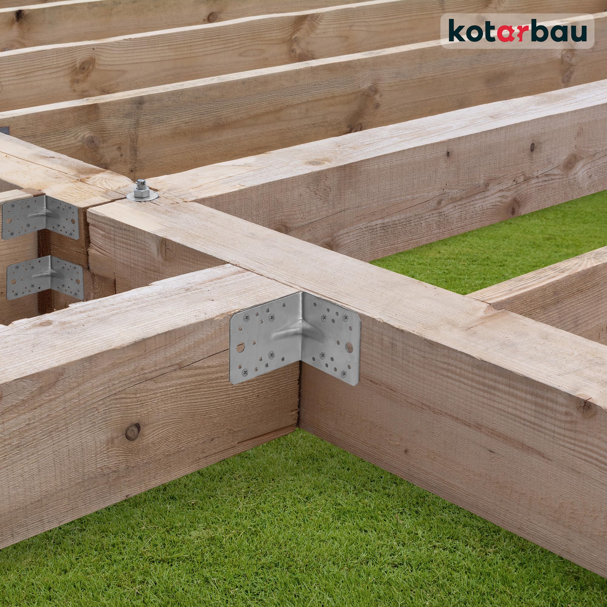 12 szt. Kątownik Ciesielski - Łącznik Budowlany - 150 x 150 x 80 mm - Stal ocynkowana - z Przetłoczeniem - Nierdzewny KOTARBAU - 2