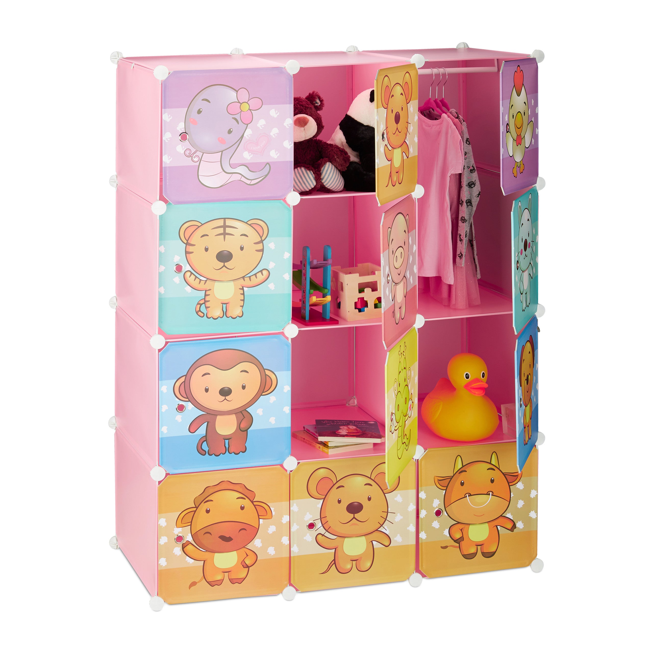 Relaxdays Étagère Enfants Modulable - Casiers Animaux - Penderie Et Rangement Jouets