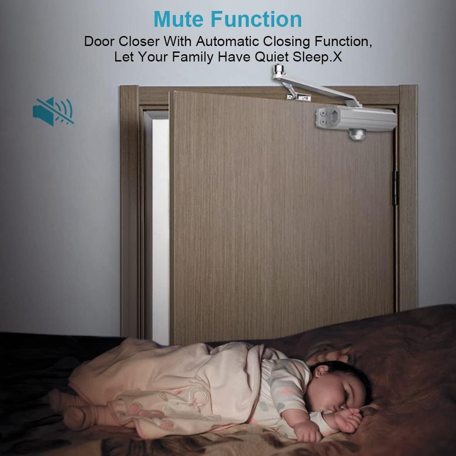 Automatique Réglable Contrôle Jusqu'à 45-65KG (1pcs), Ferme-Porte Automatique Hydraulique avec A Bras Compas Rotatif Ideal，Crédit de positionnement - 5