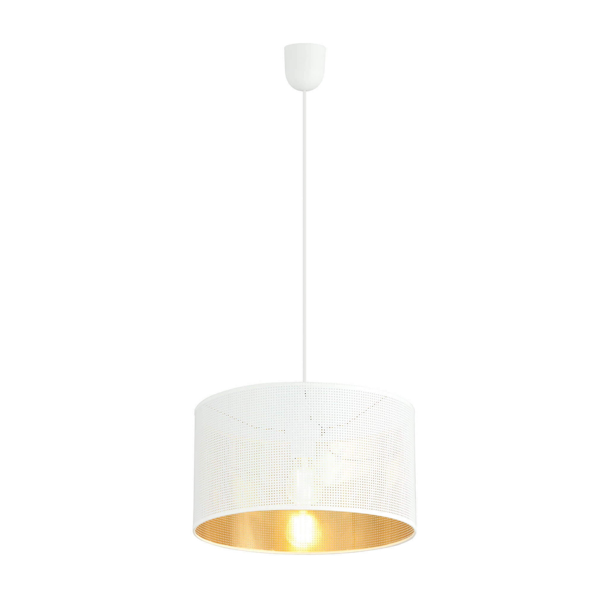 Lampa sufitowa Aston biało-złota 1xE27x15W wym: 100 x 35 x 35 cm tworzywo sztuczne Emibig