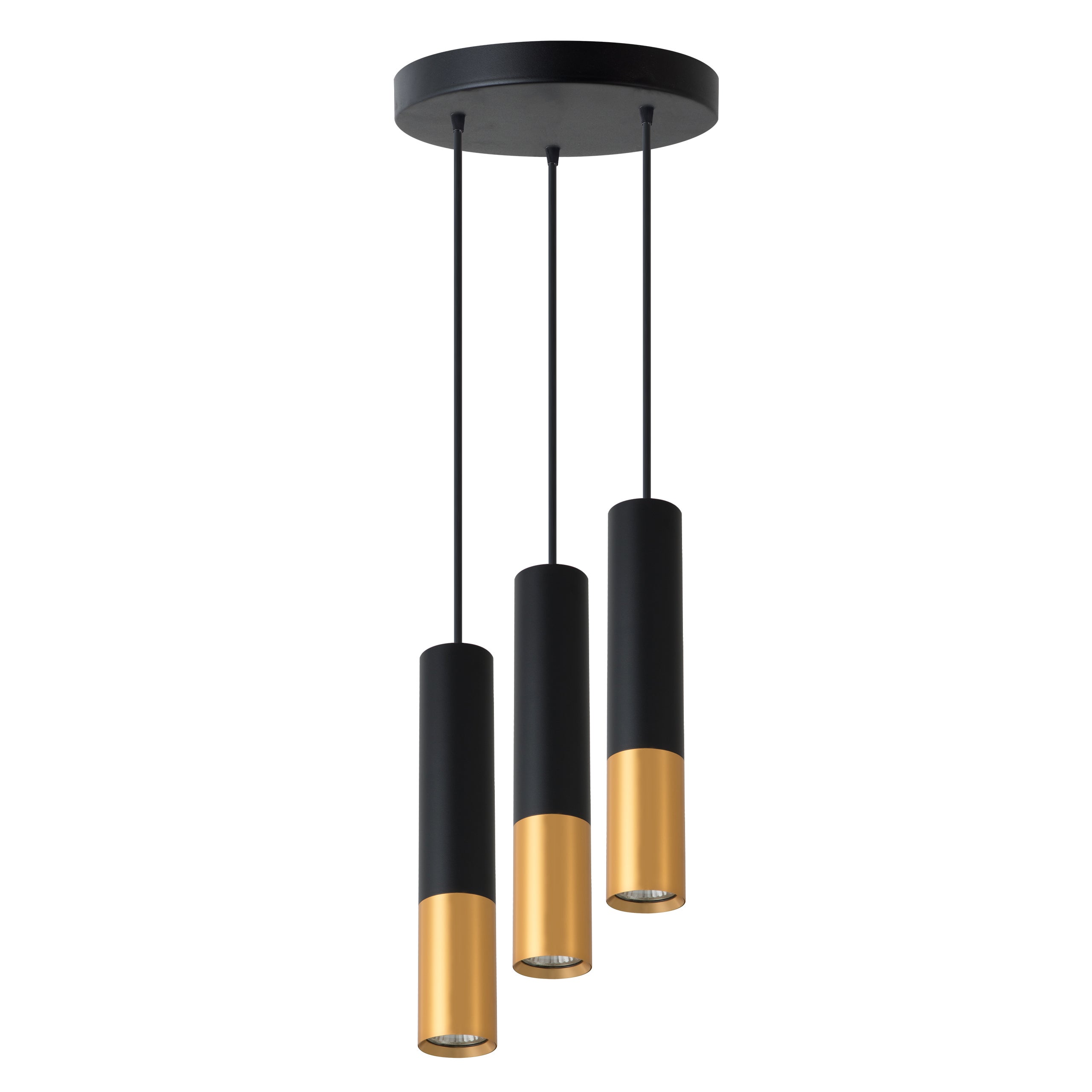 Lampa wisząca Keon LED GU10 3-punktowa 131 cm IP20 sufitowa okrągła czarna złota MasterLED