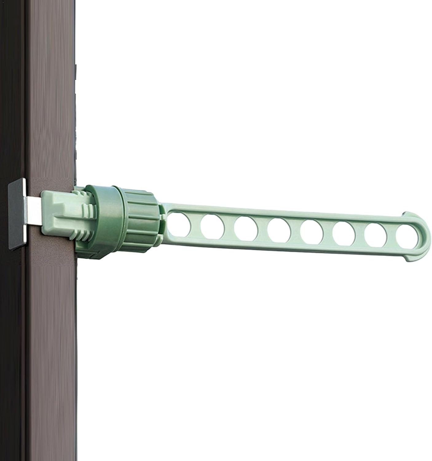 Suszarka do ubrań z ramą okienną, 8 otworami, wieszakiem zatrzaskowym, regulowanymi drążkami do suszenia prania, do użytku wewnątrz i na zewnątrz.