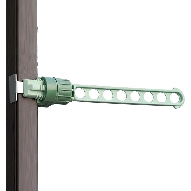 Suszarka do ubrań z ramą okienną, 8 otworami, wieszakiem zatrzaskowym, regulowanymi drążkami do suszenia prania, do użytku wewnątrz i na zewnątrz.