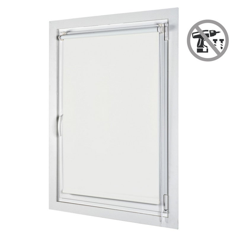 Estor opaco easyfix, estores enrollables de instalación sin taladrar blanco 120x180 cm