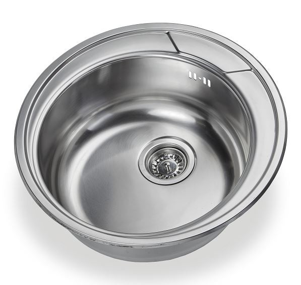 Fregadero De Cocina Redondo De Acero Inoxidable, Alta Capacidad, Excelente Drenaje, Tamaño Grande De 11,73 Pulgadas, Un Recipiente Con Accesorios De Drenaje (Nano Diamante Negro