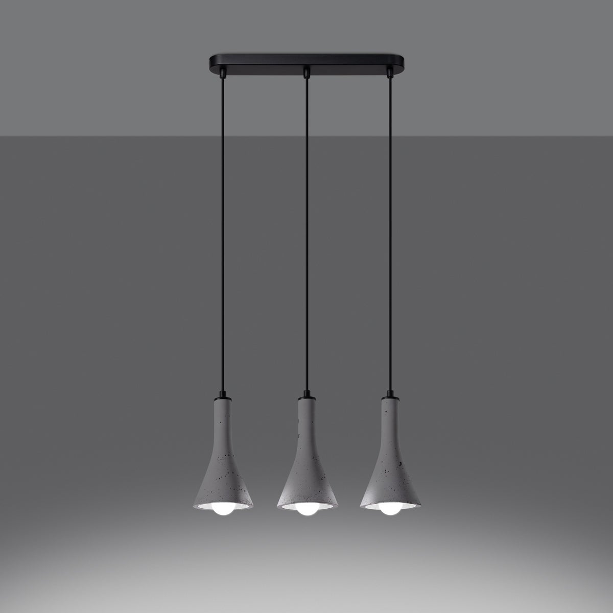 Lampa wisząca LUM 3L beton LED 3000K - 46x12x110cm Sollux