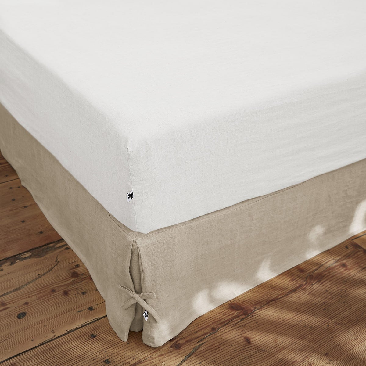 MARGAUX - Drap Housse 140x190cm Lin Lavé Coloris Craie - 2