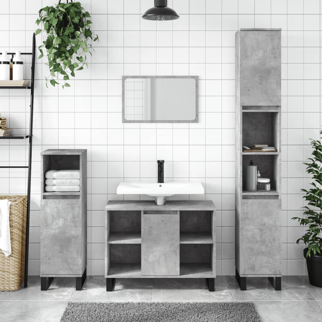 WENKO Set Bagno Marola Grigio – Erogatore Sapone E Portaspazzolino, Design Cemento