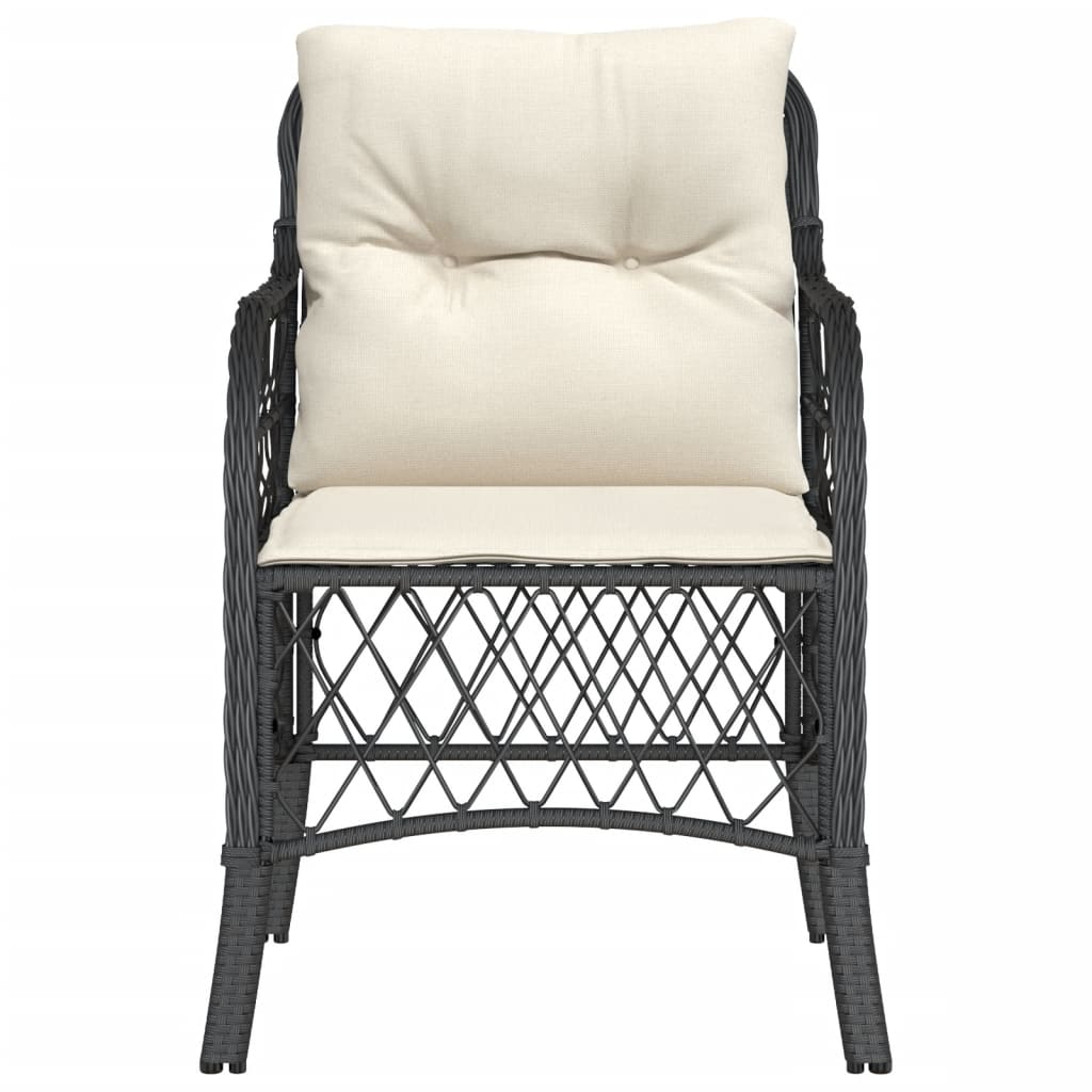 Fauteuils de jardin avec coussins 2 pcs rotin synthétique noir - COMFORTXL - 5