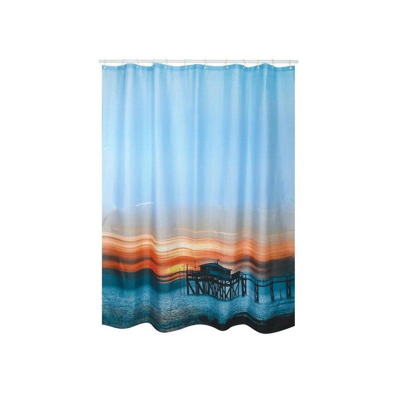 Cortina de ducha poliéster sunset 180x200cm multicolor msv