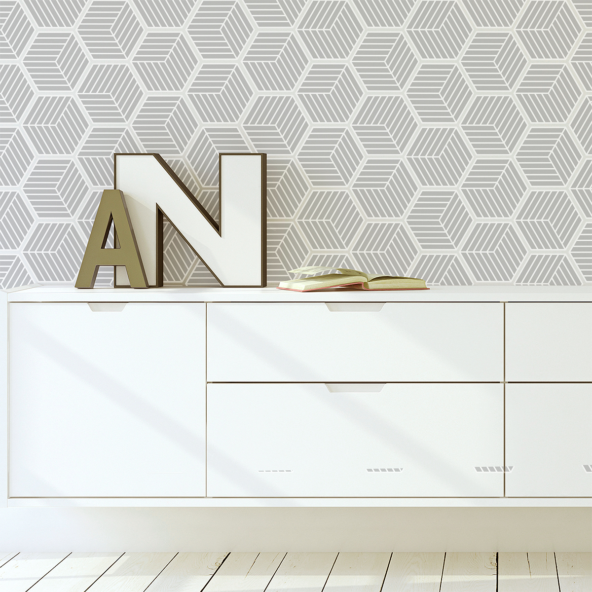 Vinilo azulejos hexagonales diseño tonos de gris - adhesivo pared - sticker revestimiento - 28stickershexagones10x9cm