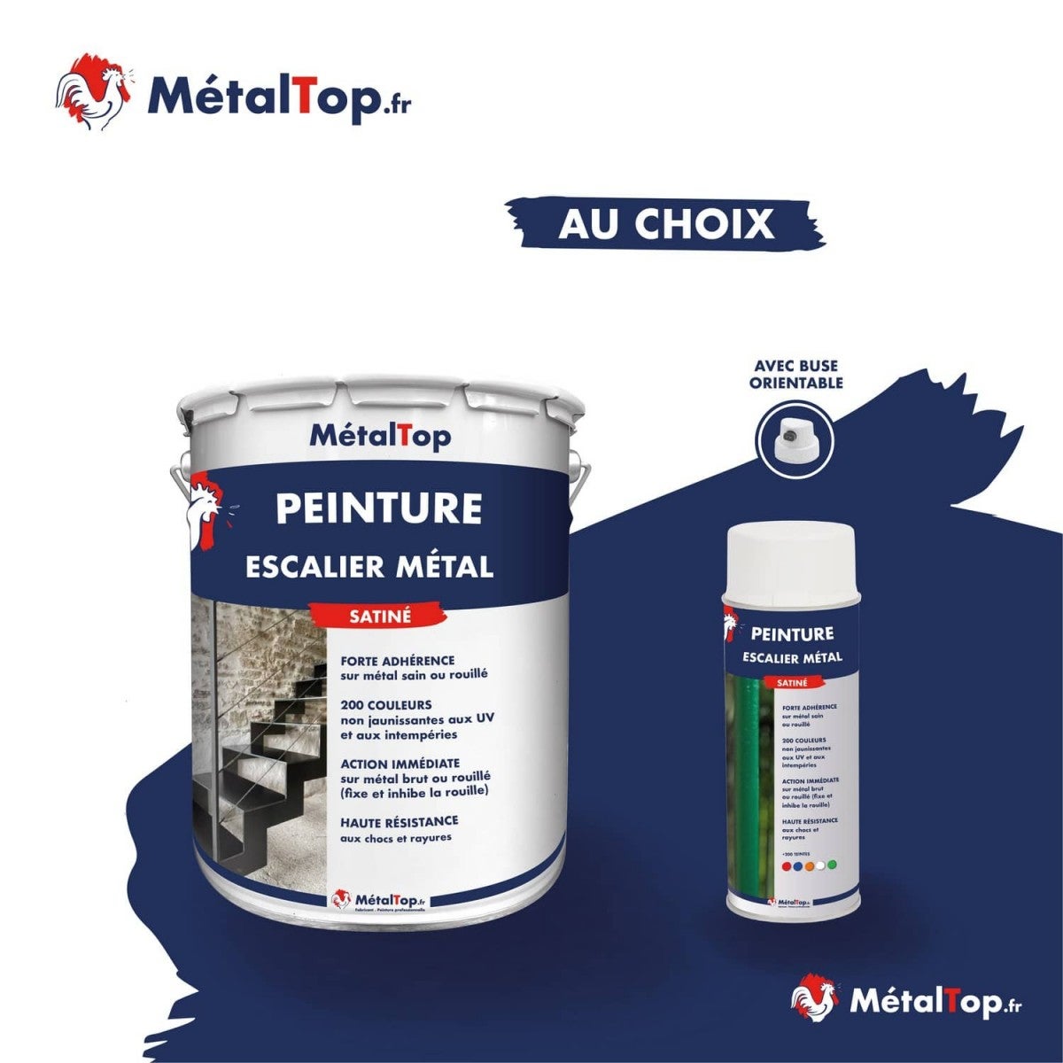 Peinture Escalier Metal - Metaltop - Gris beige - RAL 7006 - Pot 15L - 6