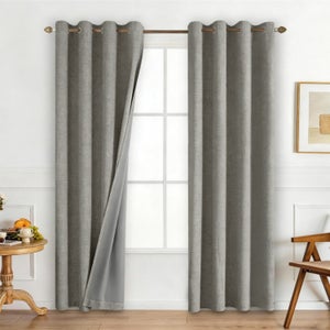 Tende oscuranti verde oliva scuro (verde Loden) da 132 cm con lunghezza di 228 cm per camera da letto - 2 pannelli, per porte in vetro per patio e soggiorno, termoisolanti