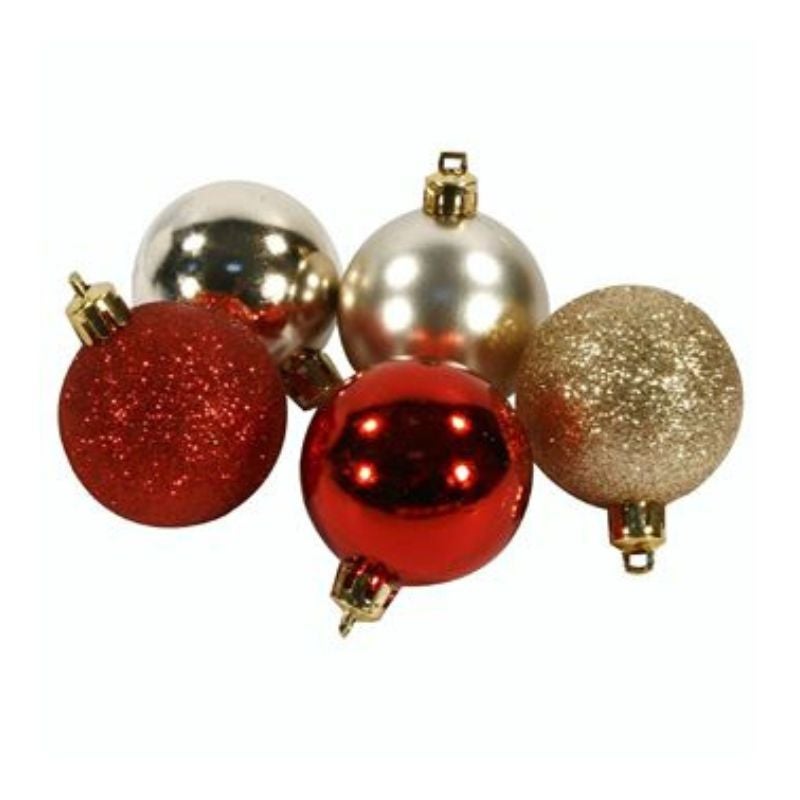 Lot De 5 Boules De Noël Transparentes Avec Pommes De Pin Et Baies - Décoration Sapin, Fenêtre, Table - 8x8x9 Cm - 10