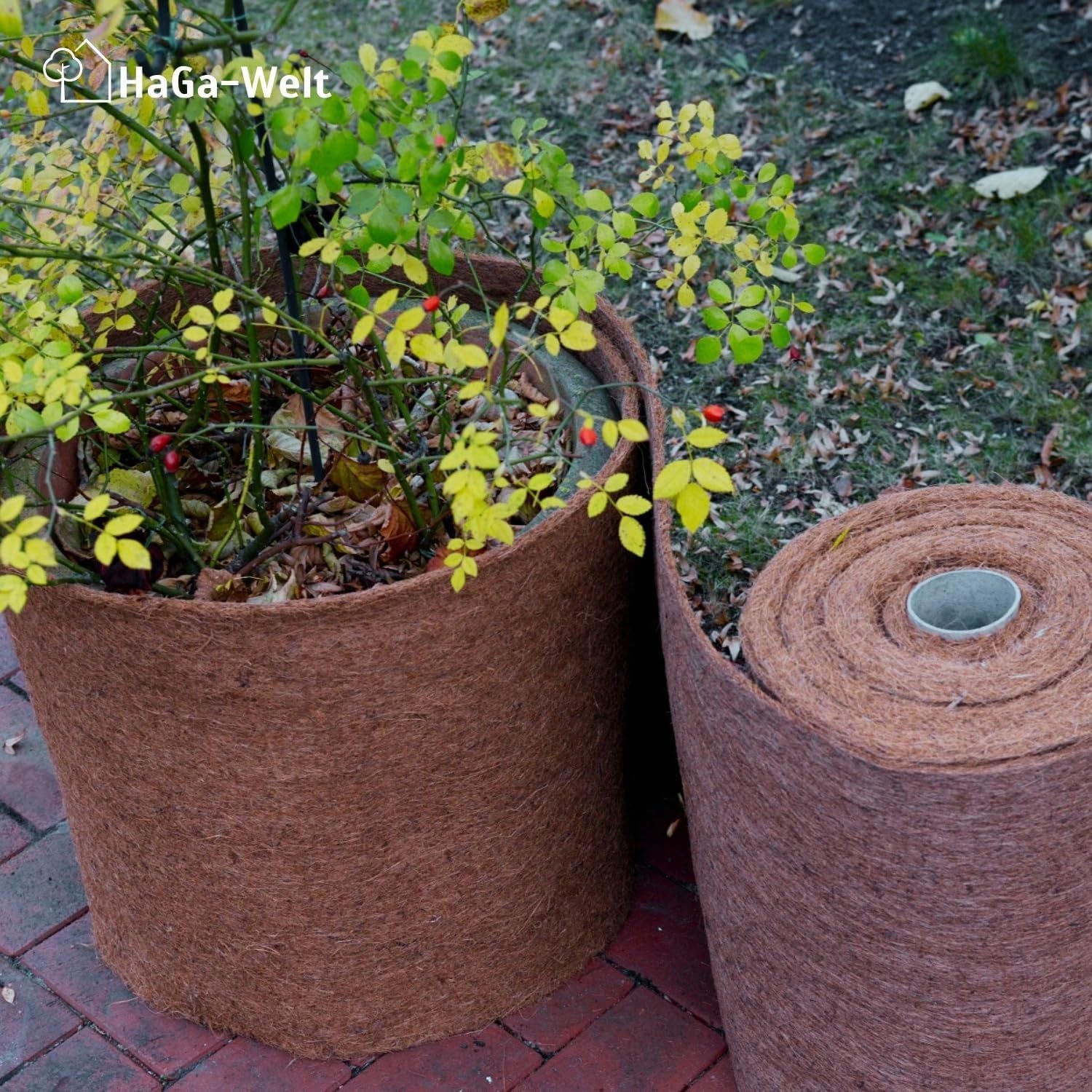 Tapis paillis fibre de coco 50x200cm antidérapant naturel, isolation hiver couvre-sol pour arbres fruitiers et protection gel - 2