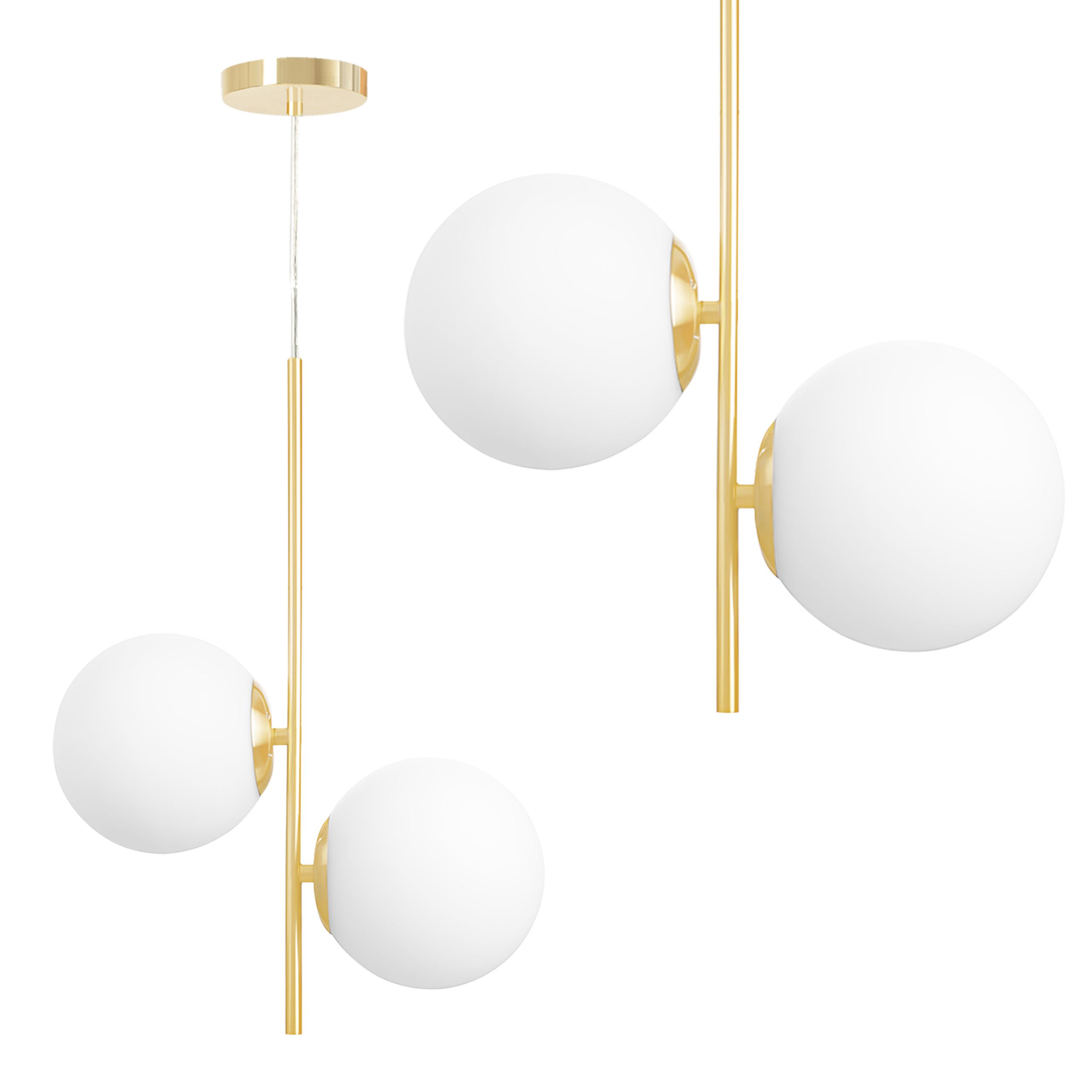 Lampa Sufitowa Wisząca Toolight G118-2Cp Złoty Biały
