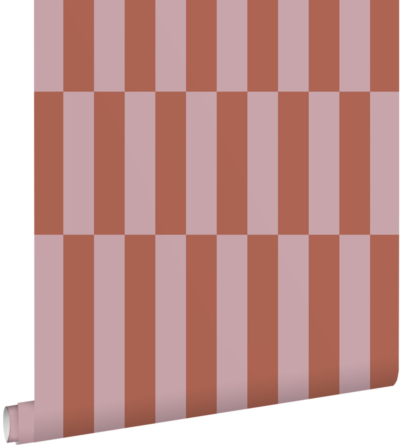 Tapeta paski terakotaIstarego różu - 53 cm x 10.05 m - ESTAHOME