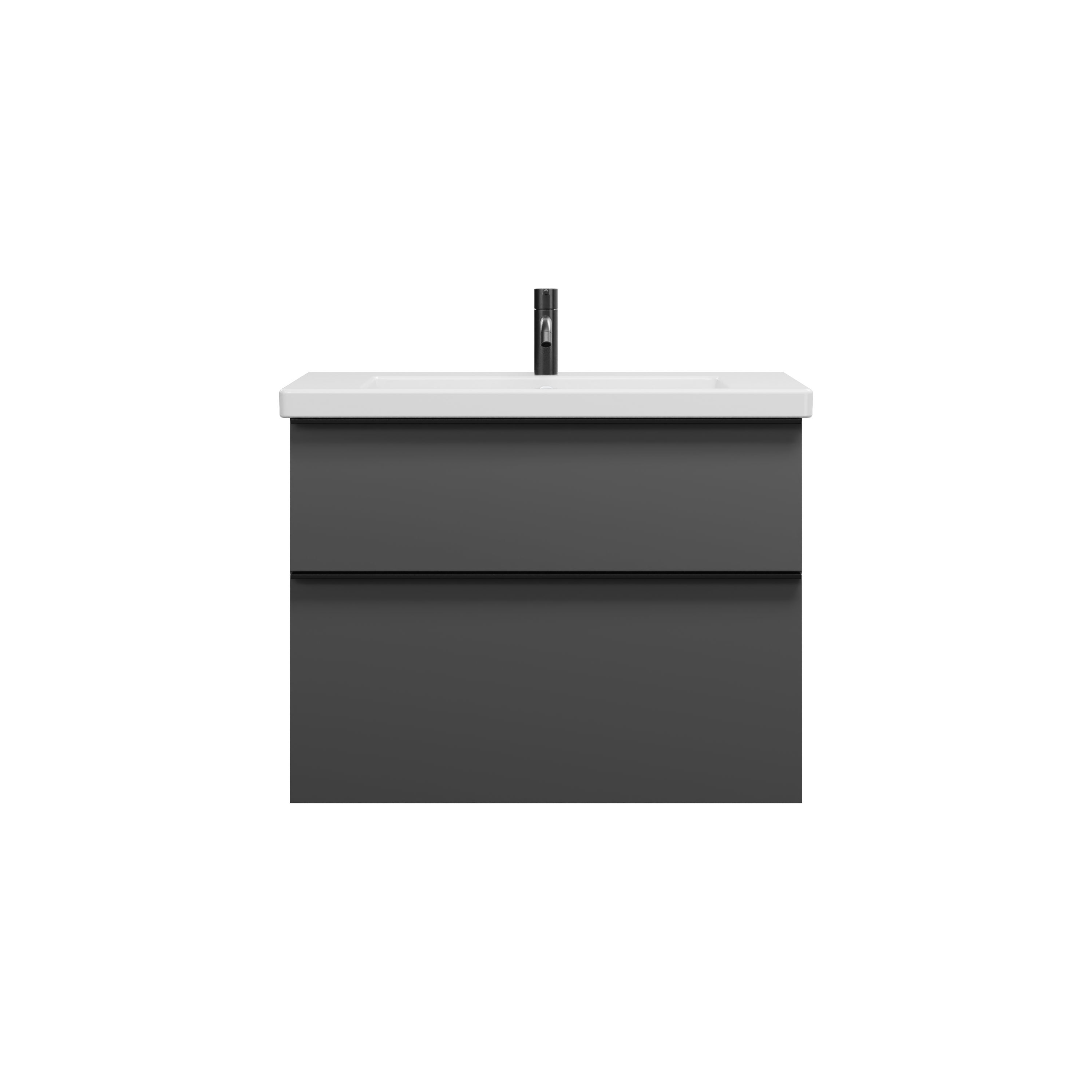 Burgbad eqio lavabo cerámico con mueble bajo para lavabo, anchura 830mm, seyq083f6584c0001g0252, color: gris oscuro mate / gris oscuro mate, tirador