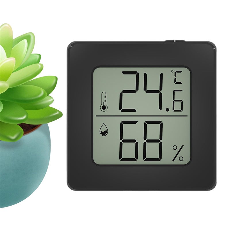 Thermomètre d'intérieur, hygromètre numérique, hygromètre, thermomètre pour la maison, moniteur de température et d'humidité pour serre, cave, noir - 6