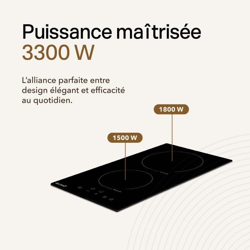 BELDEKO Plaque Induction 2 Feux 3300W Tactile - Marque Française - 4