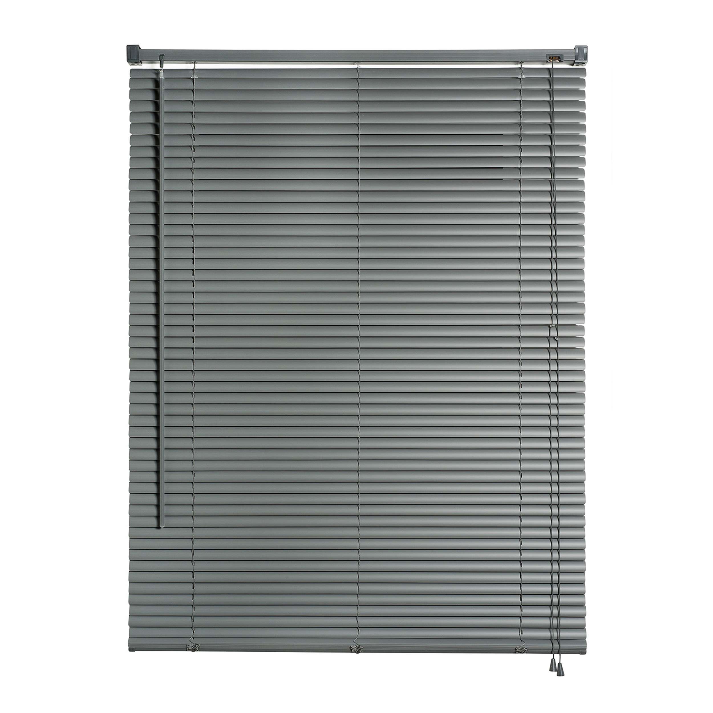 Persianas venecianas de vinilo con cordón gris 60x130