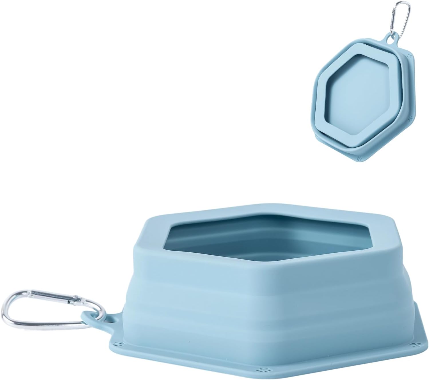 Składane silikonowe miski dla psów, miski podróżne dla psów i kotów, miski dla psów odporne na rozlanie (niebieskie)