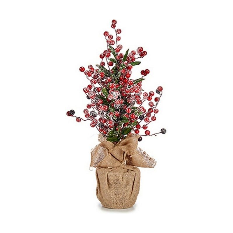  rbol de navidad bayas nevado tela pl stico 24 x 51 x 24 cm leroy