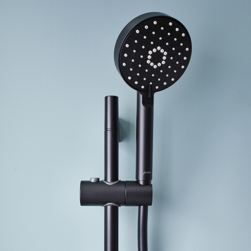Pommeau de douche + barre + flexible JACOB DELAFON Awaken noir mat - 2
